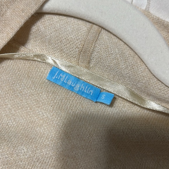J. Mlaughlin Long Open Front‎ Cardigan Jacket Sweater Tan Size Small - Picture 6 of 6